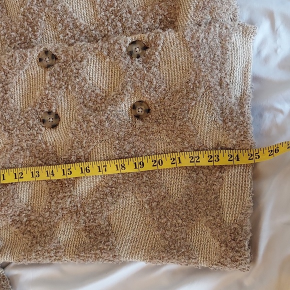 Rosie Neira   Anthropology Women's Cardigan Wool Blend Tan Textured  Lagenlook S - Picture 8 of 13